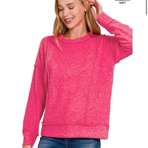 062 - Zenana Outfitters Vibrant Pink Pullover